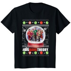 Big Bang Theory Boys Snow Globe Cotton Christmas T-Shirt / Black